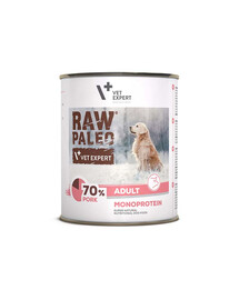 VETEXPERT Raw Paleo Pork Adult Can 800g