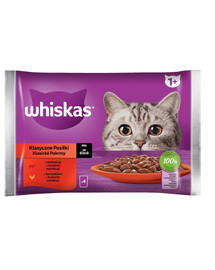 WHISKAS Classic Meals Kuracie a hovädzie mäso v omáčke 4x85g
