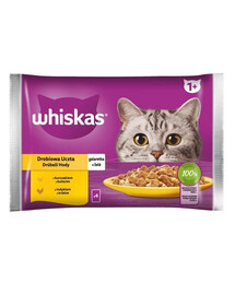 WHISKAS Hydinové hody Morčacie a kuracie mäso v želé 4x85g