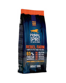 PRIMAL SPIRIT Rebel Farm  krmivo pre psov, kuracie mäso a ryby 12 kg