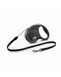 FLEXI Vodítko Black Design S lanko 5 m čierne