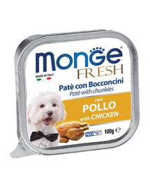 MONGE Dog Fresh Paštéta a kúsky s kuracím 100g