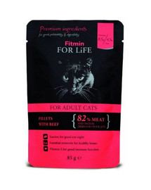 FITMIN For Life For Adult Cats Beef 85 g