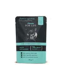 FITMIN For Life 85 g Pre kastrované mačky s lososom