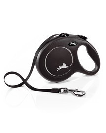 FLEXI Vodítko automatické New Classic L Pásik 8 m Black
