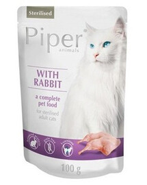 DOLINA NOTECI PIPER Animals s králikom 100 g pre sterilizované mačky
