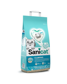SANICAT Zhlukujúce sa bentonitové stelivo pre mačky mydlovej vône