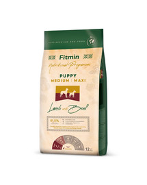 FITMIN Dog Nutritional Programme Medium Maxi Puppy Lamb&Beef 12 kg