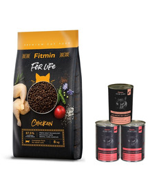 FITMIN Cat For Life Adult Chicken 8 kg + 3 konzervy ZADARMO