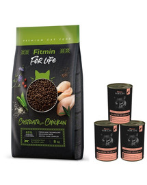 FITMIN Cat For Life Castrate Chicken 8 kg + 3 konzervy ZADARMO