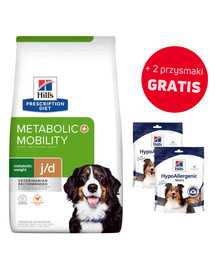 HILL'S Prescription Diet Canine Metabolic + Mobility 12 kg + 2x Hypoallergenic treats 220g