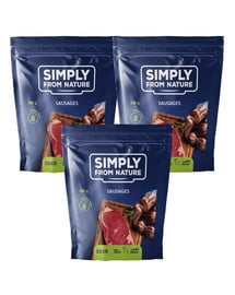 SIMPLY FROM NATURE Klobásky pre psov s jelením mäsom 3 x 200 g