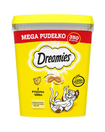 DREAMIES Mega krabička 350 g maškrta s lahodným syrom pre mačky