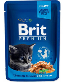 BRIT Premium Cat Kitten Chicken Chunks 100 g