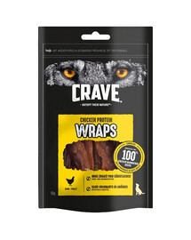 CRAVE Wraps Kuracie mäso 10x50g bielkovinová pochúťka bez obilnín pre dospelé psy