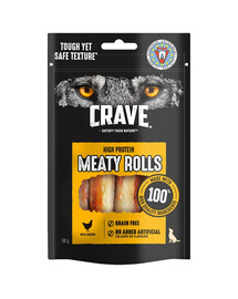 CRAVE Meaty Rolls Kuracie mäso 8x50g bielkovinová pochúťka bez obilnín pre dospelé psy