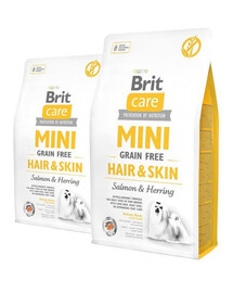 BRIT Care Mini Grain Free hair & skin 2 x 7 kg