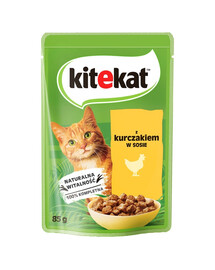 KITEKAT Kuracie mäso v omáčke 28x85 g pre dospelé mačky