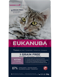 EUKANUBA Grain Free Kitten Losos 2 kg pre rastúce mačiatka