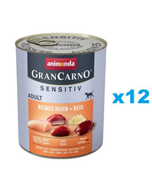 ANIMONDA GranCarno Sensitiv Pure Chicken&Rice 12 x 800g