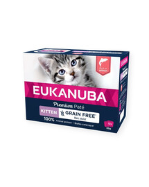 EUKANUBA Grain Free Kitten lososová paštéta pre mačiatka 12x85 g