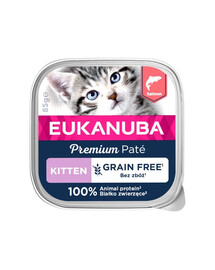 EUKANUBA Grain Free Kitten lososová paštéta pre mačiatka 16x85 g