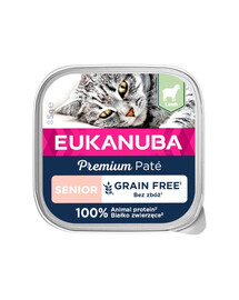 EUKANUBA Grain Free Senior jahňacia paštéta pre staršie mačky 16x85 g
