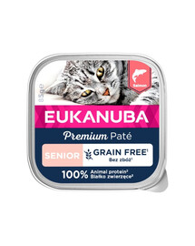 EUKANUBA Grain Free Senior Paštéta pre staršie mačky Losos 16 x 85 g