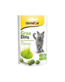 GIMCAT Tasty Tabs GrassBits 40 g Maškrta s trávou pre mačky