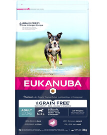 EUKANUBA Grain Free S-XL Adult Kačica 3 kg pre dospelé psy