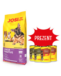 JOSERA JosiDog Junior Sensitive 15kg + 4 konzervy ZADARMO