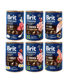 BRIT Premium by Nature Mix príchutí 6x400 g