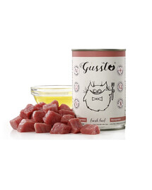 GUSSTO Cat Fresh Beef pre mačky, čerstvé hovädzie mäso 400 g