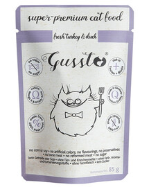 GUSSTO Cat Fresh Turkey & Duck pre mačky, morčacie mäso a kačica 85 g