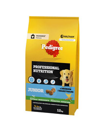 PEDIGREE Junior Professional Nutrition 12 kg s hydinou a zeleninou pre šteňatá psov veľkých a stredných plemien