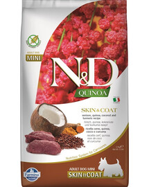 N&D Quinoa Dog Skin & Coat Adult Mini Krmivo pre psy divina, kurkuma a kokos 2,5 kg