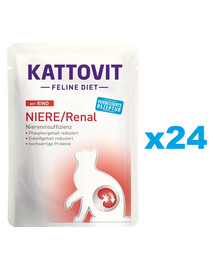 KATTOVIT Feline Diet Niere/Renal Beef 24 x 85 g