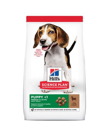 HILL'S Science Plan Puppy <1 Medium breed sucha karma z ryżem i jagnięciną 14 kg + 3 puszki GRATIS
