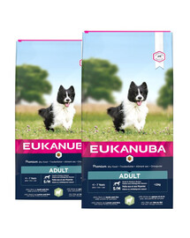 EUKANUBA Adult Small & Medium Breeds Lamb & Rice 24 kg (2 x 12 kg)