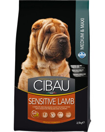 FARMINA Cibau Sensitive Lamb MEDIUM/MAXI krmivo pre psy s citlivým trávením s jahňacím mäsom 2,5 kg