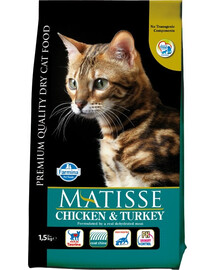 FARMINA MATISSE Granule s kuracím a morčacím mäsom pre mačky 1,5 kg