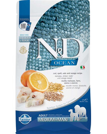 FARMINA N&D Ocean Dog Codfish, Oats & Orange Medium and Maxi 2,5 kg