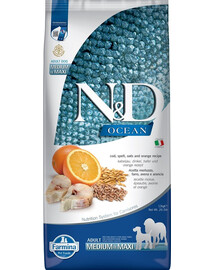 FARMINA N&D Ocean Dog adult codfish & orange medium & maxi 12 kg