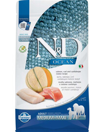 N&D Ocean Dog Adult Medium Maxi losos, treska, tekvica a melón 2,5 kg