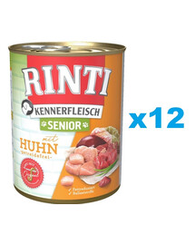 RINTI Kennerfleish Senior Chicken 12x800 g s kuracím mäsom pre staršie psy