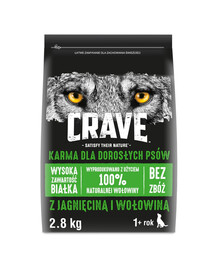 CRAVE Granule 3 x 2,8 kg s jahňacím a hovädzím mäsom (kompletné krmivo bez obilnín pre dospelých psov)