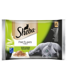 SHEBA Delicacy Fine Flake Zmes príchutí želé 13 x 4 x 85 g