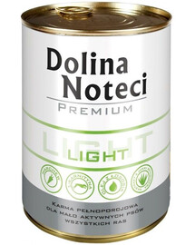DOLINA NOTECI Premium Light  24x400 g pre menej aktívnych dospelých psov všetkých plemien