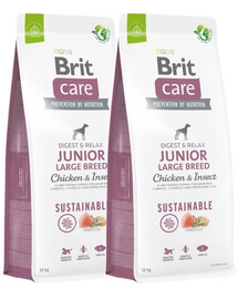 BRIT Care Sustainable Junior Large Breed z kurczakiem i insektami 2 x 12 kg