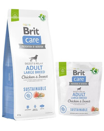 BRIT Care Dog Sustainable Adult Large Breed Chicken & Insect karma dla dorosłych psów dużych ras z kurczakiem i insektami 12kg 12+2 kg + 1 kg GRATIS